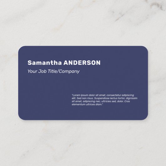 Aangepaste foto - minimalistisch blauw visitekaartje (Achterkant)