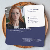Aangepaste foto - minimalistisch blauw visitekaartje