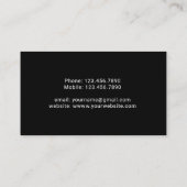 Aangepaste foto minimalistisch effen zwart Elegant Visitekaartje (Achterkant)