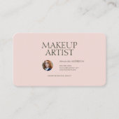 Aangepaste foto - minimalistisch roze visitekaartje (Voorkant)