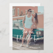 Aangepaste foto minimalistische moderne eenvoudige save the date (Voorkant / Achterkant)