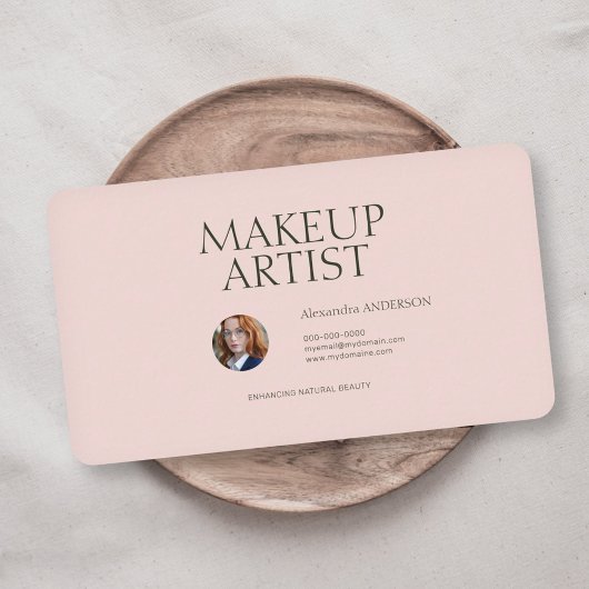 Aangepaste foto - Minimalistische roze Visitekaartje