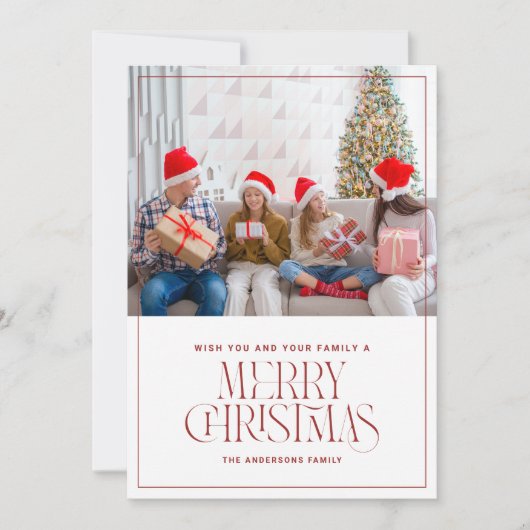 Aangepaste foto minimalistische vrolijke kerst Kaa Kaart (Voorkant)