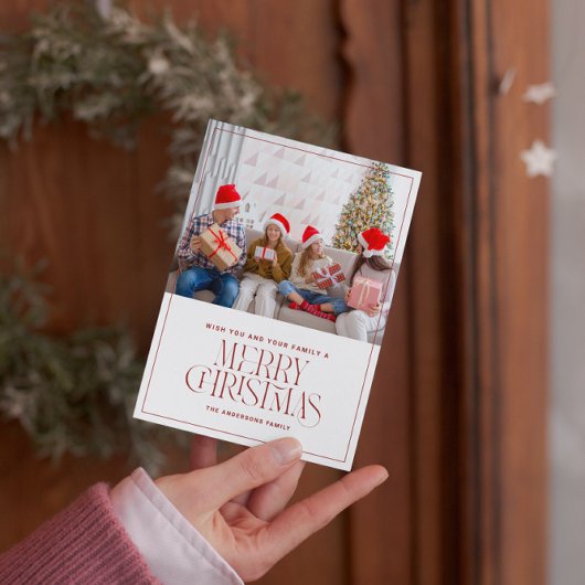 Aangepaste foto minimalistische vrolijke kerst Kaa Kaart