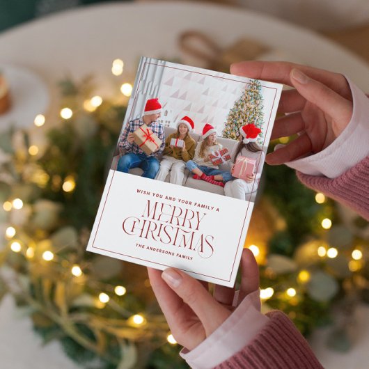 Aangepaste foto minimalistische vrolijke kerst Kaa Kaart