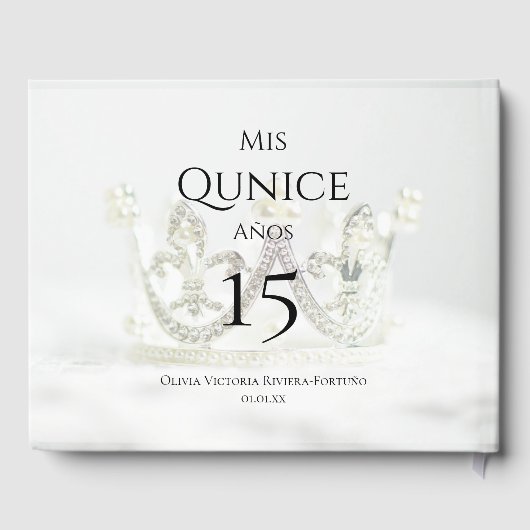 Aangepaste foto Mis Quince Anos Quinceanera Birthd Gastenboek (Achterkant)