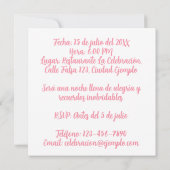 Aangepaste Foto Mis Quince Flores Quinceañera Rosa Kaart (Achterkant)