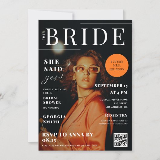 Aangepaste foto Mode Magazine Hoesje Vrijgezellenf Kaart (Voorkant)