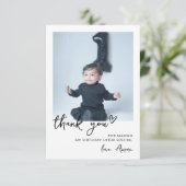 Aangepaste foto Modern 1e verjaardagsfeest Bedankkaart (Staand voorkant)
