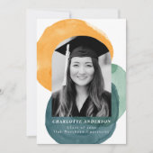 Aangepaste foto Modern Abstract trendy Afstuderen Aankondiging (Voorkant)