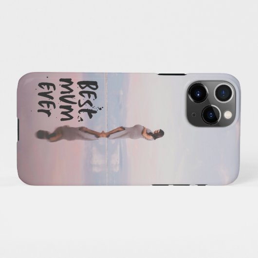 Aangepaste foto Modern Beste moeder ooit iPhone Hoesje (Achterkant horizontaal)