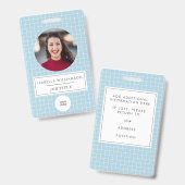 Aangepaste foto Modern Blue Professional Creatief Badge (Voor- en achterkant)