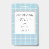 Aangepaste foto Modern Blue Professional Creatief Badge (Achterkant)