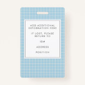 Aangepaste foto Modern Blue Professional Creatief Badge (Achterkant)