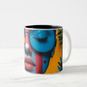 Aangepaste foto Modern Cool Elegant Creëer van jez Tweekleurige Koffiemok (Voorkant rechts)