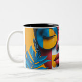 Aangepaste foto Modern Cool Elegant Creëer van jez Tweekleurige Koffiemok (Links)