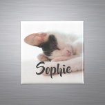 Aangepaste foto Modern Cute Personalized Family Pe Magneet<br><div class="desc">Eenvoudige moderne aangepaste fotomagneet. De tekst kan worden aangepast of worden geschrapt. Houd schattige kitten foto of personaliseer je met je eigen afbeelding van familie, vrienden, bruiloft, huisdier, baby, thuis, vakantie, enz. Minimalistisch ontwerp is een verfijnde aanvulling op een stijlvol huis. Maakt een perfect aangepast cadeau voor familie en vrienden...</div>