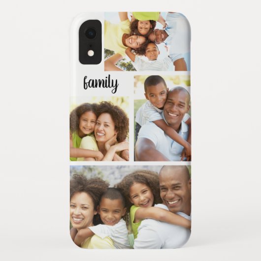 Aangepaste foto Modern Family Collage Trendy White Case-Mate iPhone Case (Achterkant)