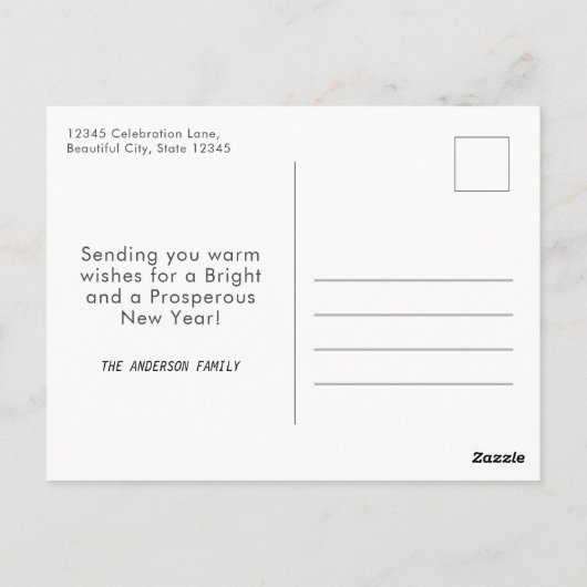 Aangepaste foto Modern Gelukkig Nieuwjaar 2019 Zwa Briefkaart (Achterkant)