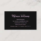 Aangepaste foto Modern handgeschreven script zwart Visitekaartje (Achterkant)