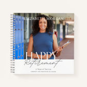 Aangepaste foto Modern Happy Retirement Bericht Notitieboek (Voorkant)
