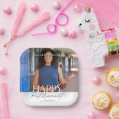 Aangepaste foto Modern Happy Retirement Party Papieren Bordje (Feest)