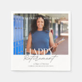 Aangepaste foto Modern Happy Retirement Party Servet (Voorkant)