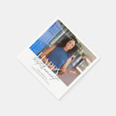 Aangepaste foto Modern Happy Retirement Party Servet (Hoek)