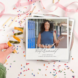 Aangepaste foto Modern Happy Retirement Party Servet