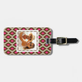 Aangepaste foto Modern ikatpatroon Bagagelabel (Voorkant horizontaal)