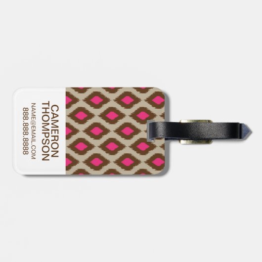 Aangepaste foto Modern ikatpatroon Bagagelabel (Achterkant horizontaal)