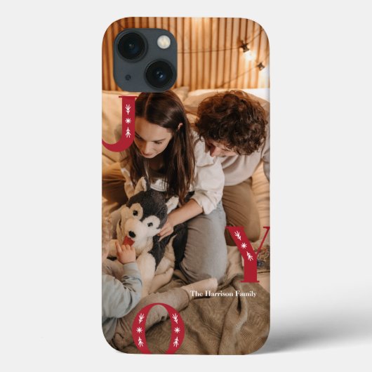 Aangepaste foto Modern JOY Christmas Case-Mate iPhone Case (Achterkant)
