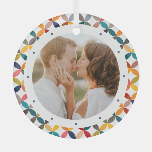 Aangepaste foto Modern kleurrijk persoonlijk Glas Ornament (Voorkant)