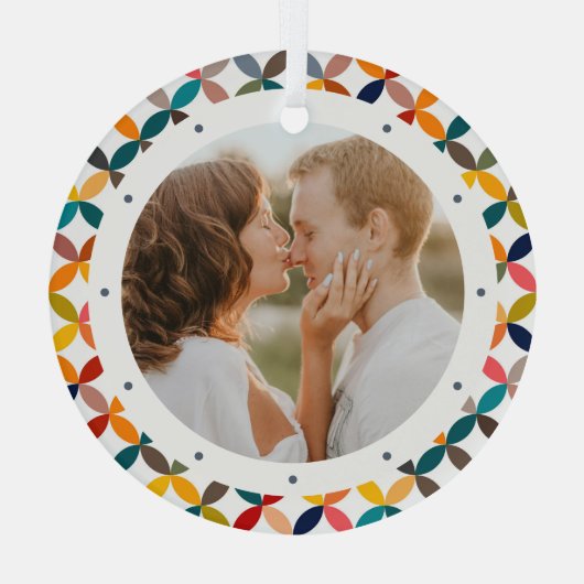 Aangepaste foto Modern kleurrijk persoonlijk Glas Ornament (Achterkant)