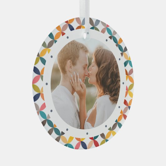 Aangepaste foto Modern kleurrijk persoonlijk Glas Ornament (Voorkant Rechts)