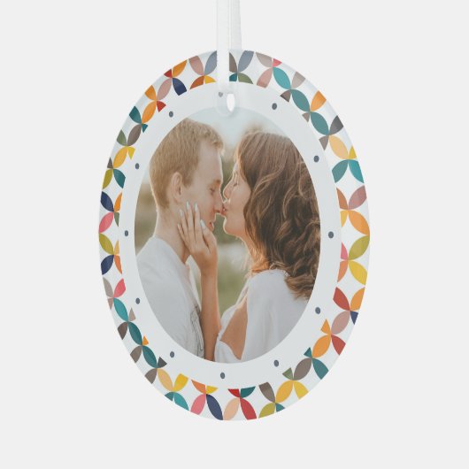 Aangepaste foto Modern kleurrijk persoonlijk Glas Ornament (Voorkant links)