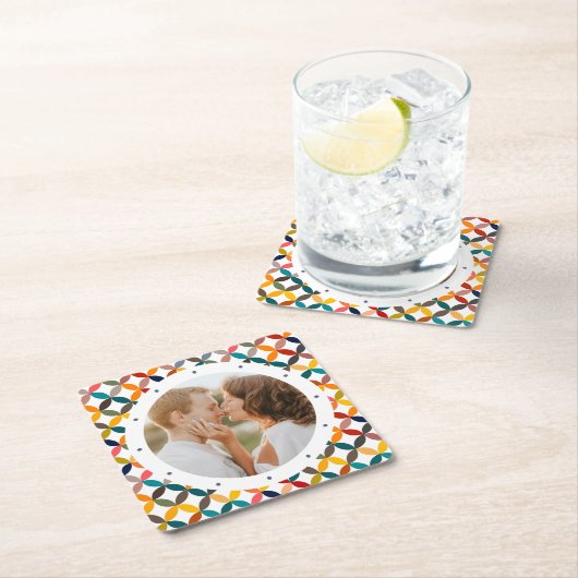 Aangepaste foto Modern kleurrijk persoonlijk Kartonnen Onderzetters (Insitu)