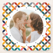 Aangepaste foto Modern kleurrijk persoonlijk Kartonnen Onderzetters (Voorkant)