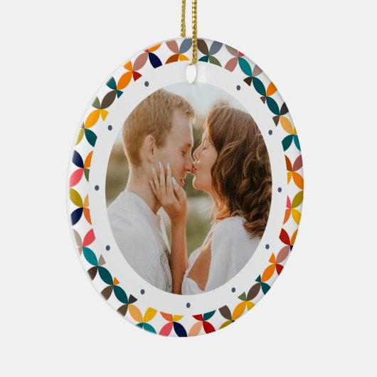 Aangepaste foto Modern kleurrijk persoonlijk Keramisch Ornament (Rechts)