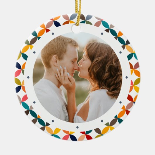 Aangepaste foto Modern kleurrijk persoonlijk Keramisch Ornament (Voorkant)