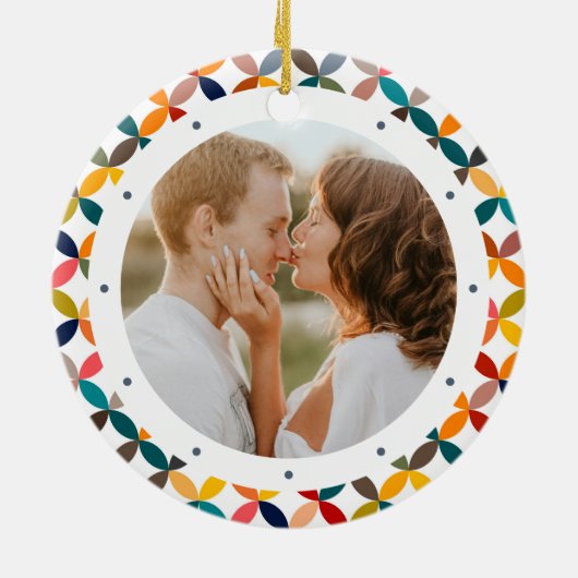 Aangepaste foto Modern kleurrijk persoonlijk Keramisch Ornament (Achterkant)