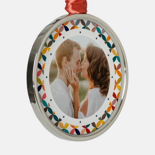 Aangepaste foto Modern kleurrijk persoonlijk Metalen Ornament (Rechts)