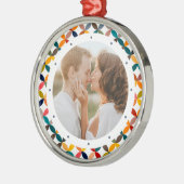 Aangepaste foto Modern kleurrijk persoonlijk Metalen Ornament (Links)