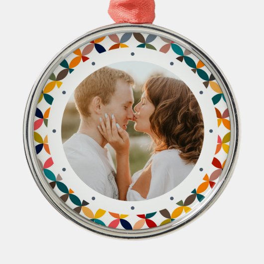 Aangepaste foto Modern kleurrijk persoonlijk Metalen Ornament (Voorkant)