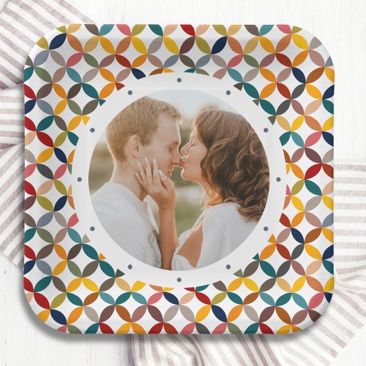 Aangepaste foto Modern kleurrijk persoonlijk Papieren Bordje