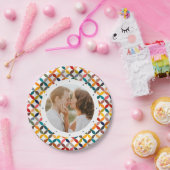 Aangepaste foto Modern kleurrijk persoonlijk Papieren Bordje (Feest)