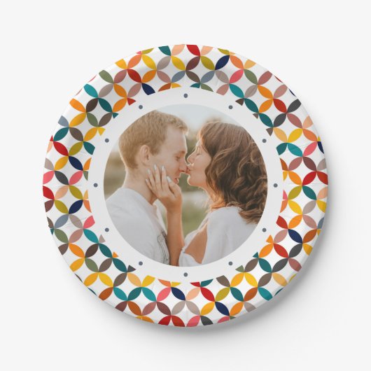 Aangepaste foto Modern kleurrijk persoonlijk Papieren Bordje (Voorkant)