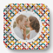 Aangepaste foto Modern kleurrijk persoonlijk Papieren Bordje (Voorkant)