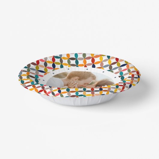 Aangepaste foto Modern kleurrijk persoonlijk Papieren Kommen (Gebogen)