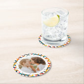 Aangepaste foto Modern kleurrijk persoonlijk Ronde Kartonnen Onderzetter (Insitu)